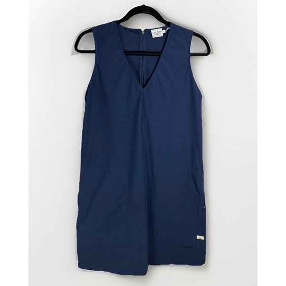 Faherty All Day V Neck Dress Women's Size Small Navy Blue Sleeveless - Comfort‎ - Picture 4 of 7